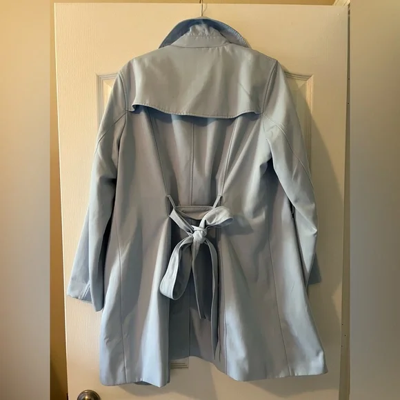 Lands' End Baby Blue Trench Coat with Belt - Picture 3 of 12